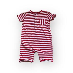 Me & Henry Red And White Stripe Shorts Romper